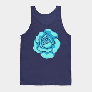 BIG ROSE Bright Turquoise Blue Flower - UnBlink Studio by Jackie Tahara Tank Top